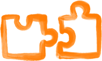Puzzles Icon Orange - Investment in Relationships