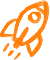 Rocket Icon Orange - Cutting Edge Tech Skills